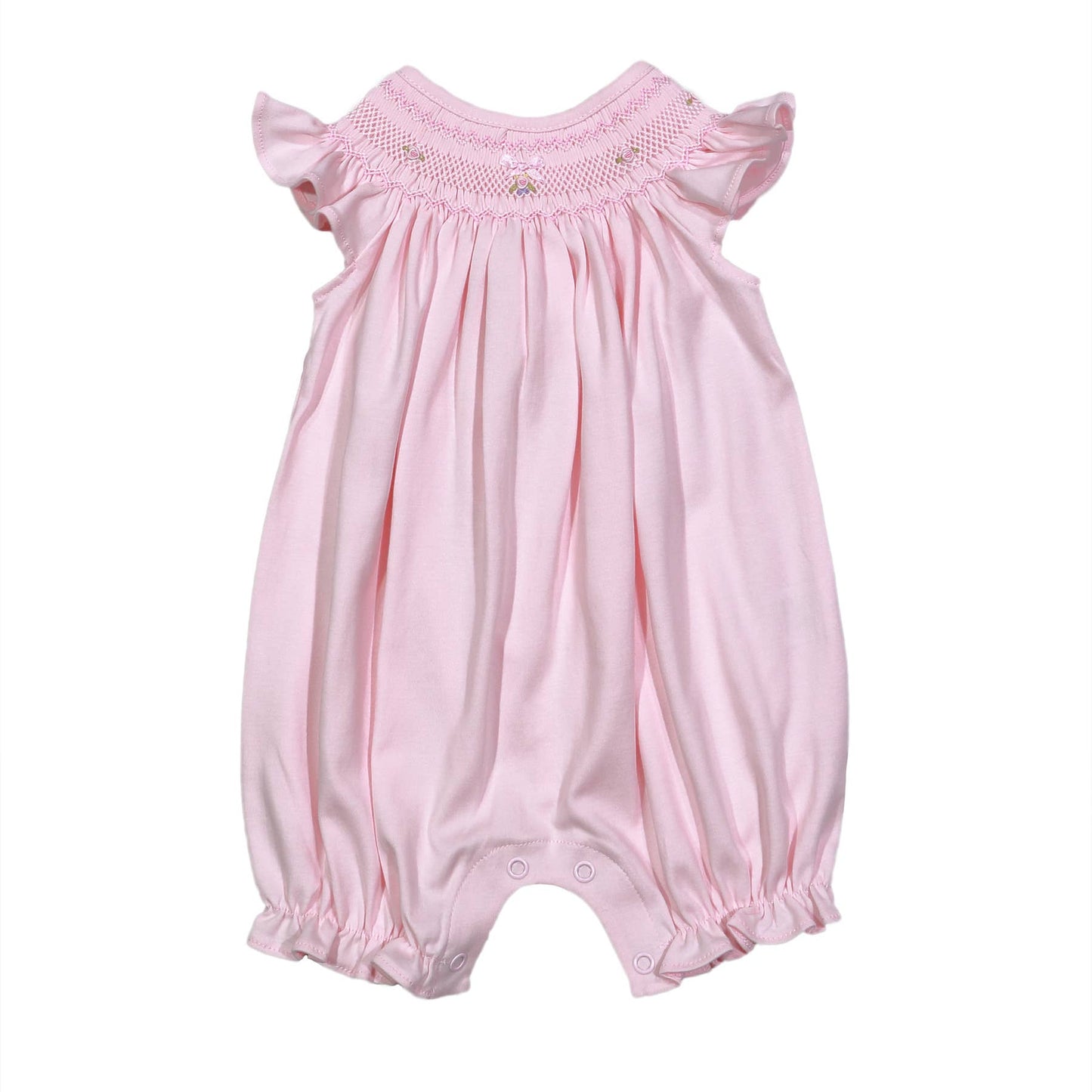 PINK HAND SMOCKED PIMA BISHOP BUBBLE