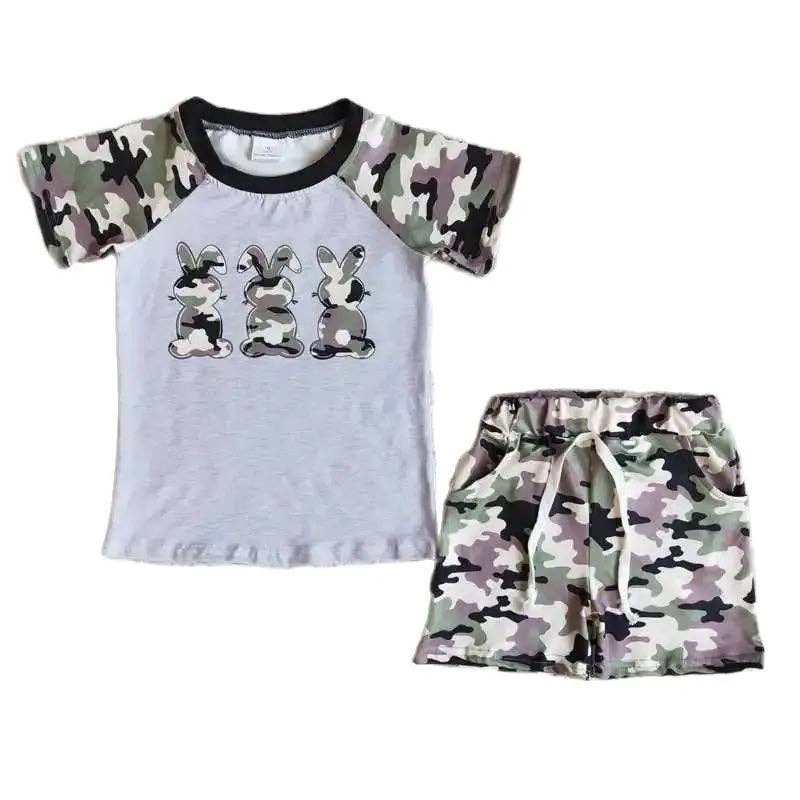 Boys- Easter Bunny Camo Shorts Outfit