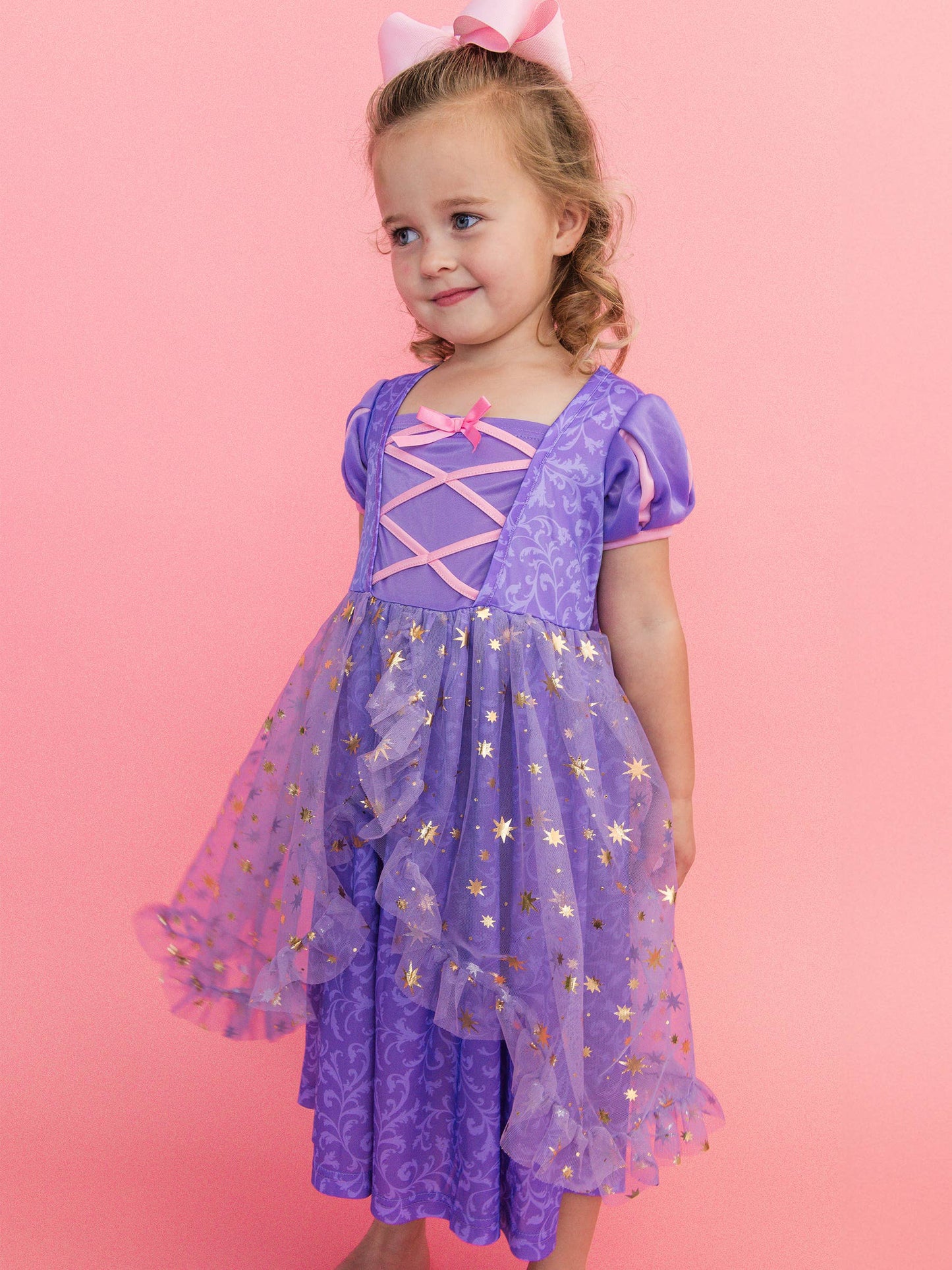 SoftSnooze™ Girls Amethyst Princess Bow Dress-Up Nightgown