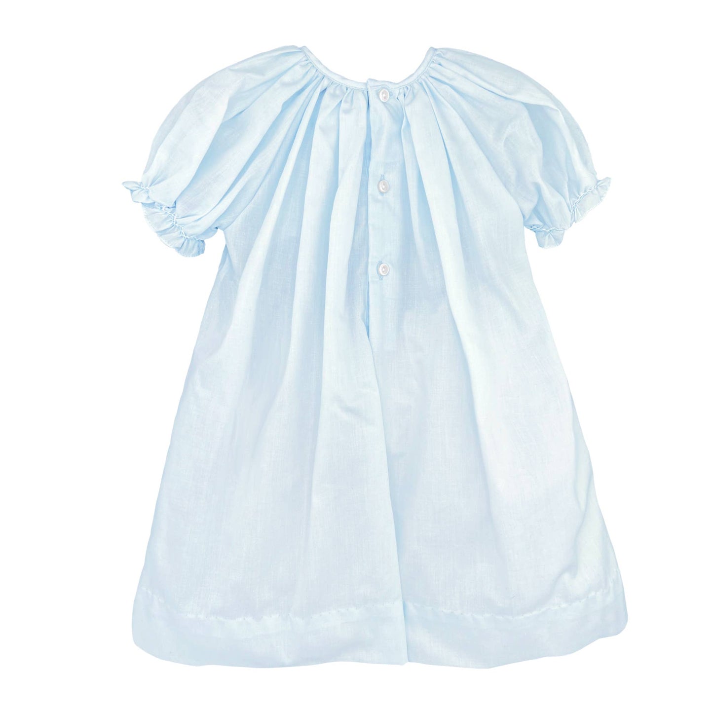 Daygown with Raglan Sleeves and Embroidered Hem: Lavender / Newborn
