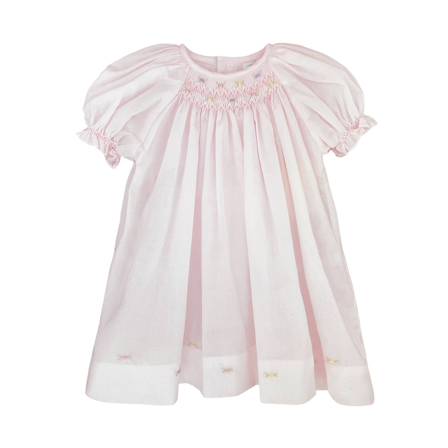 Daygown with Raglan Sleeves and Embroidered Hem: Lavender / Preemie