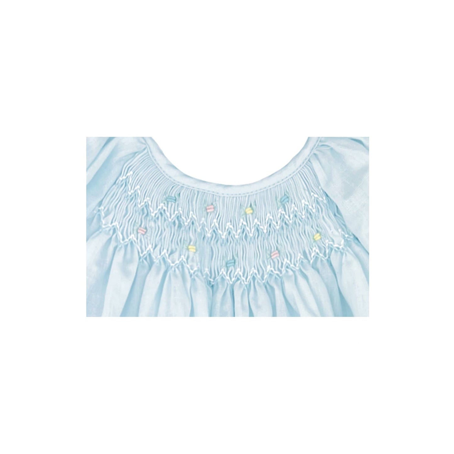 Daygown with Raglan Sleeves and Embroidered Hem: Lavender / Newborn