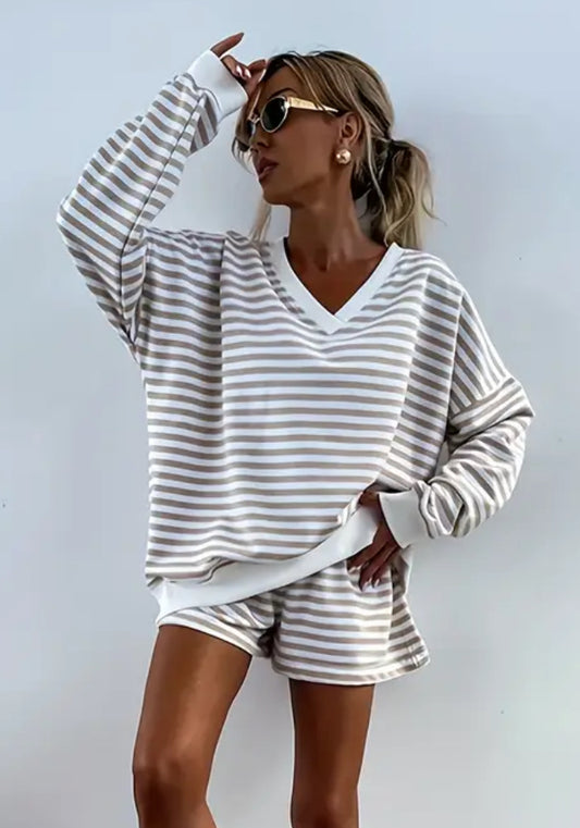 Tan stripe set