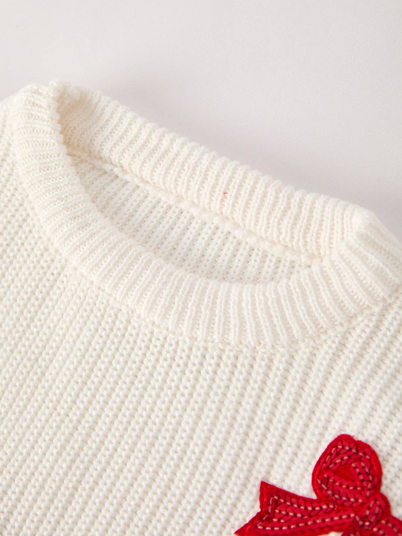 Fall/Winter Christmas Girls Bow Sequins Pullover Sweater