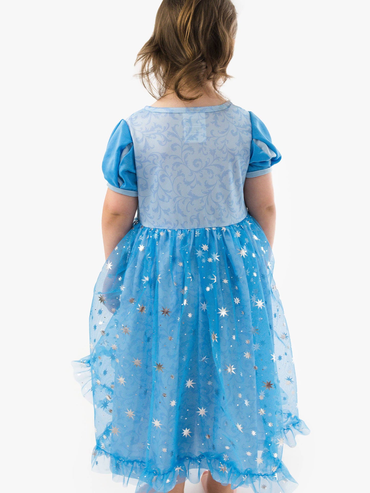 SoftSnooze™ Girls Crystal Blue Princess Bow Dress-Up Nightgown
