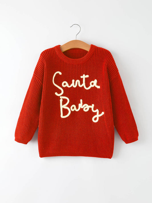 Christmas “Santa Baby” Knit Sweater for Girls
