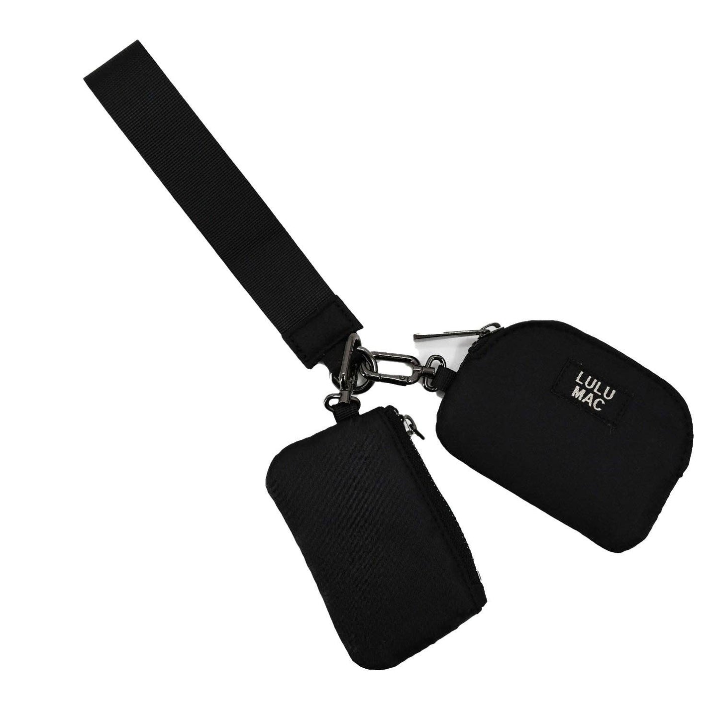 Black Lulu Mac Double Pouch Wristlets