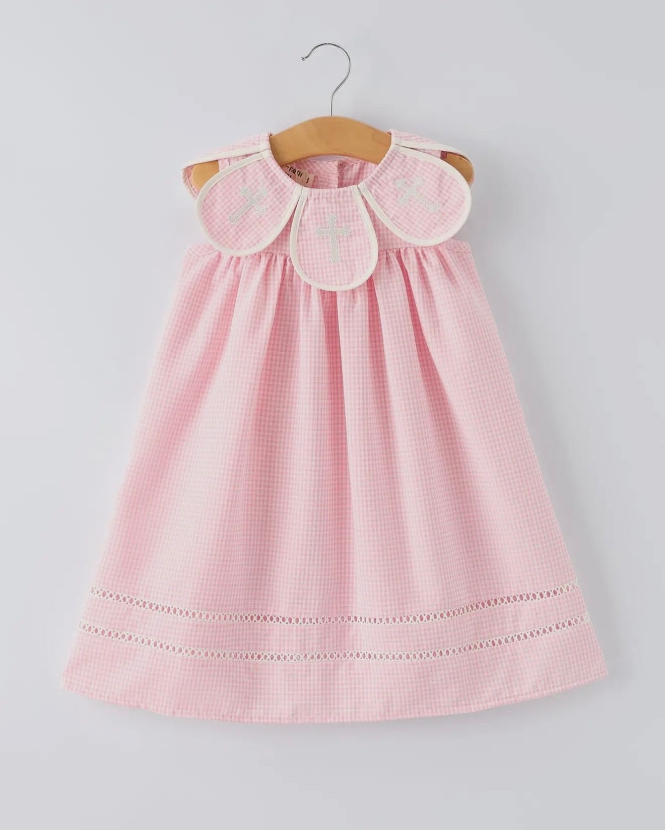 Pink petal Peter Pan girls dress