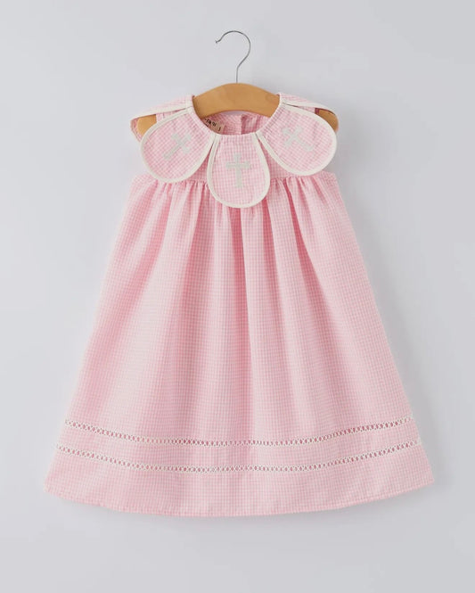 Pink petal Peter Pan girls dress