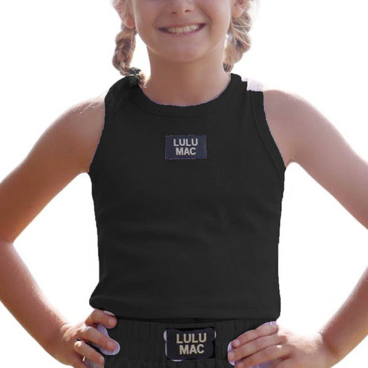 LULU MAC-BLACK KIDS SOLID TANK