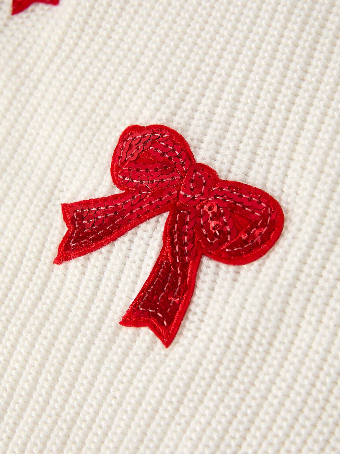 Fall/Winter Christmas Girls Bow Sequins Pullover Sweater
