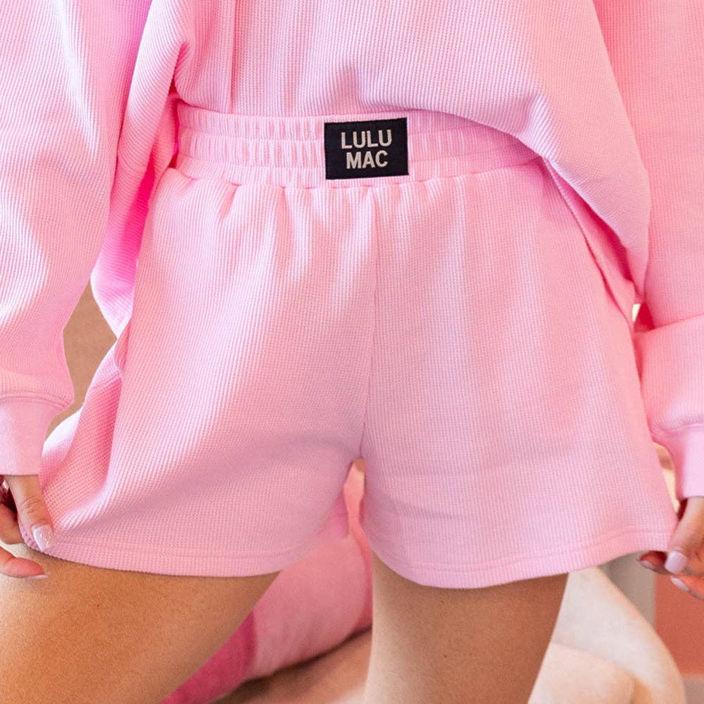 LULU MAC - WAFFLE SHORT-LIGHT PINK