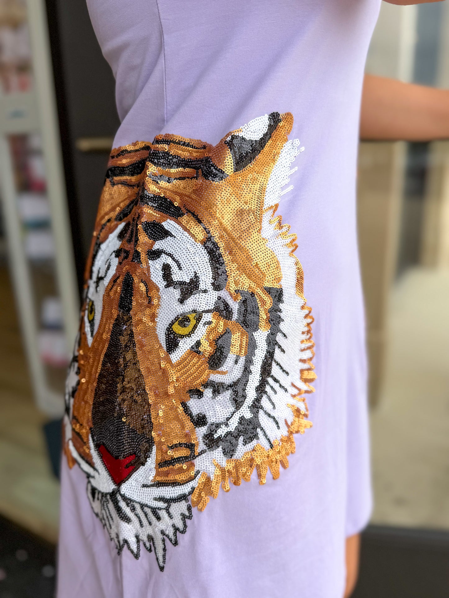 Sparkle City Lavender Tiger Dress