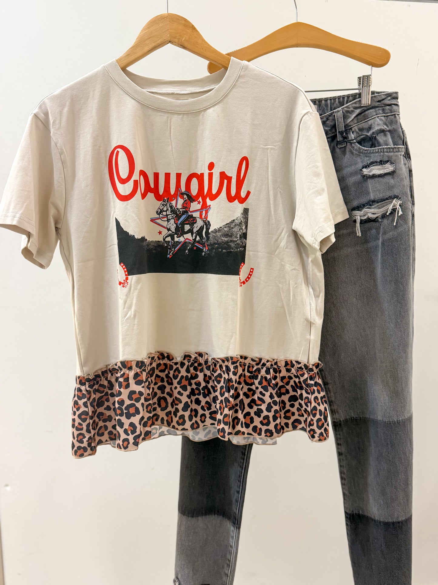 Cowgirl leopard shirt