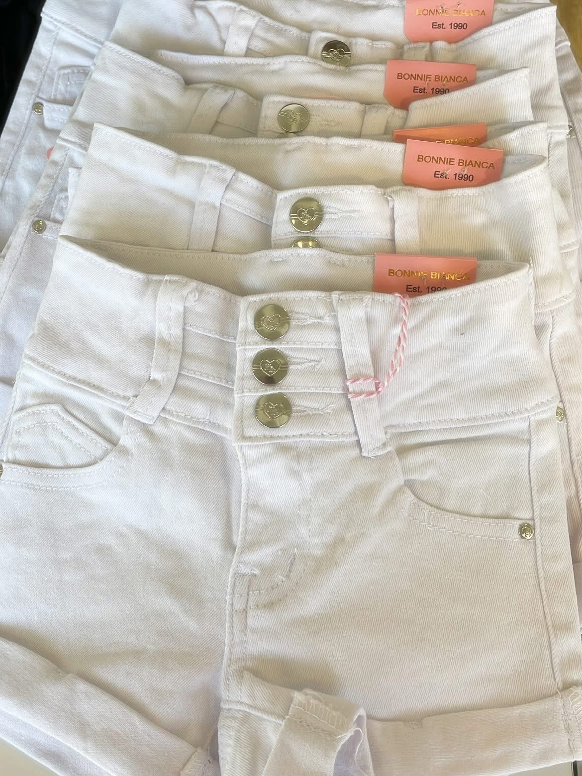 White triple button Bonnie Bianca’s