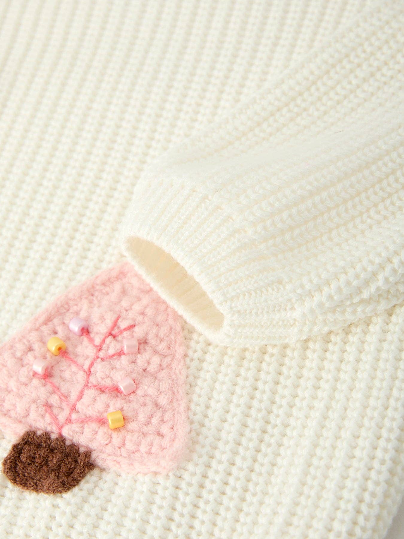 Winter Cute Christmas Tree Sweater: Pink Christmas Tree Embroidery
