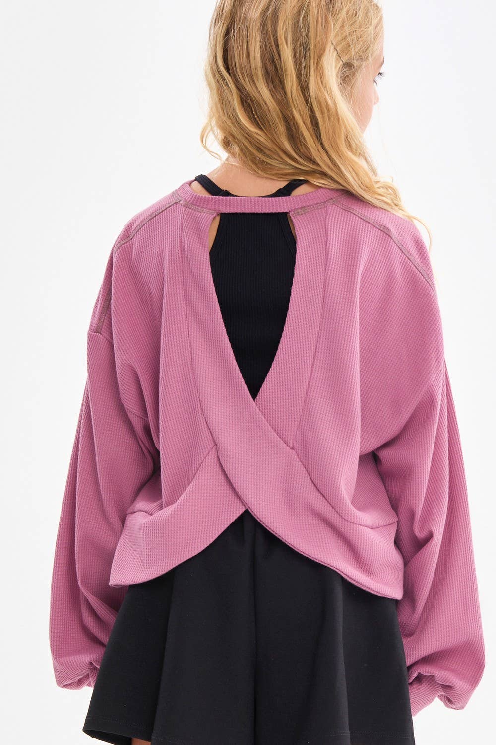 Open Back Thermal Knit Top