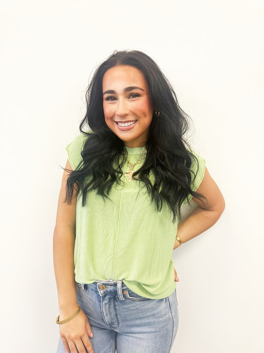 Green Sweater Box Top