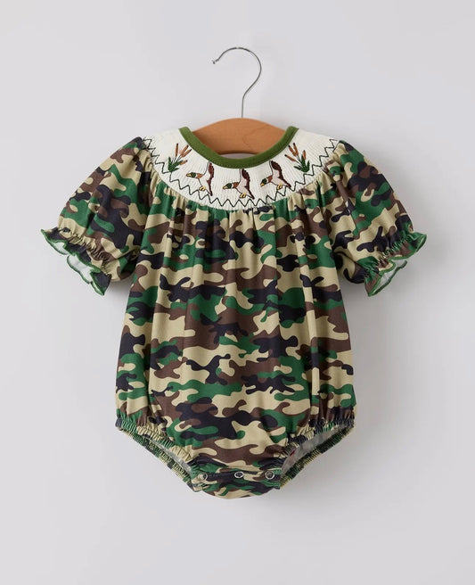 Camouflage duck girls romper