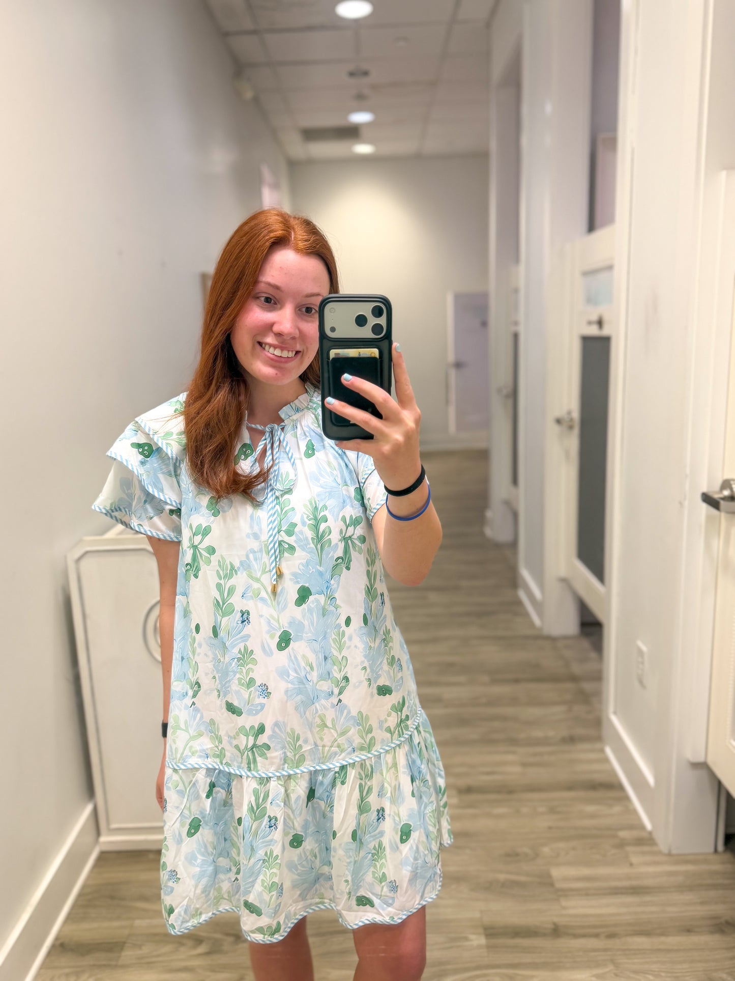 Blue and Green Sleeve Dress