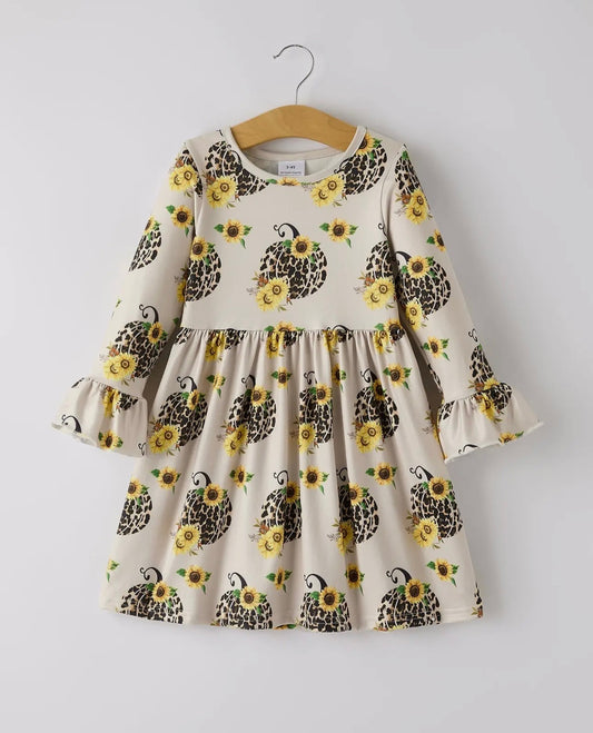 Pumpkin print ruffle