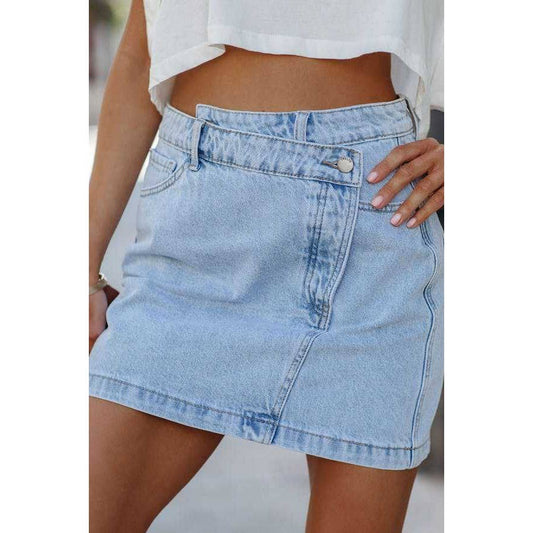 New Fashion Irregular Asymmetric Denim Short Skirt