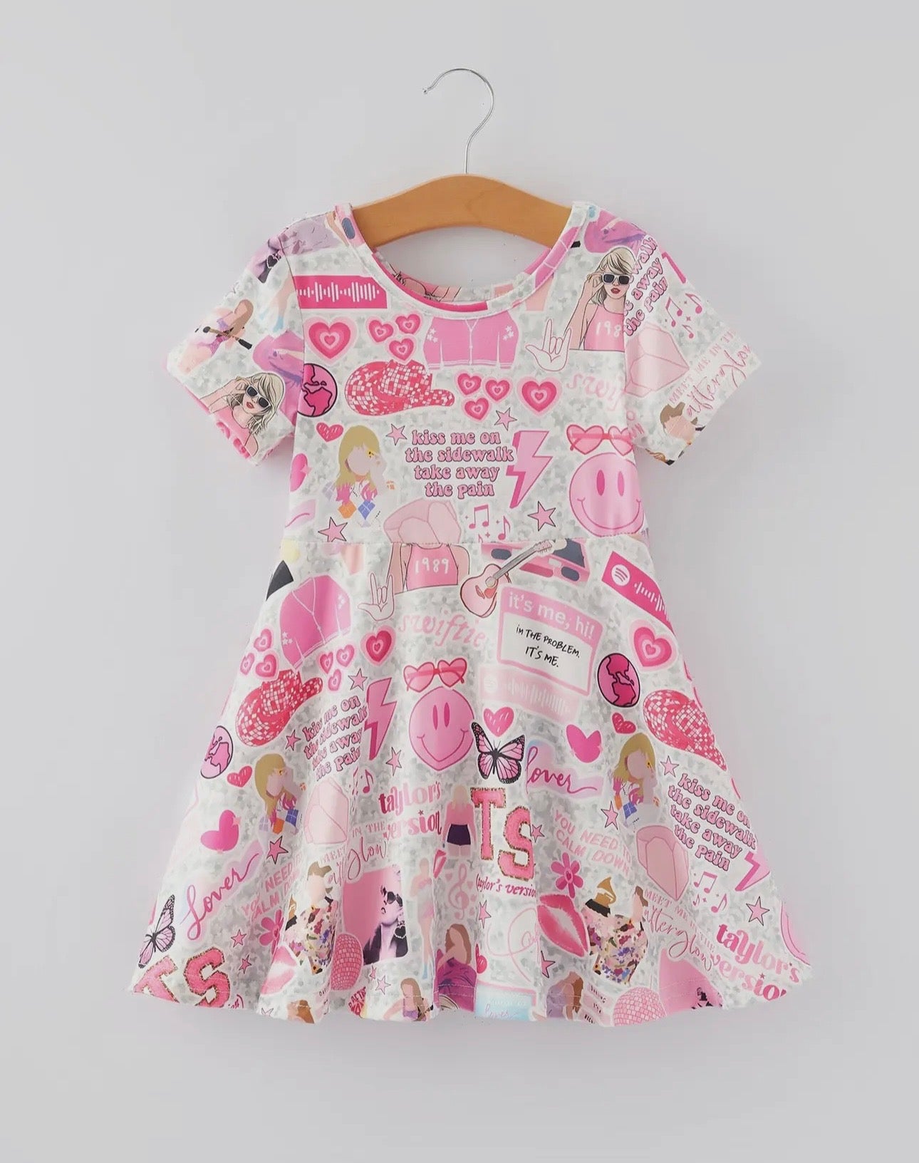 Twirly print milk silk dress