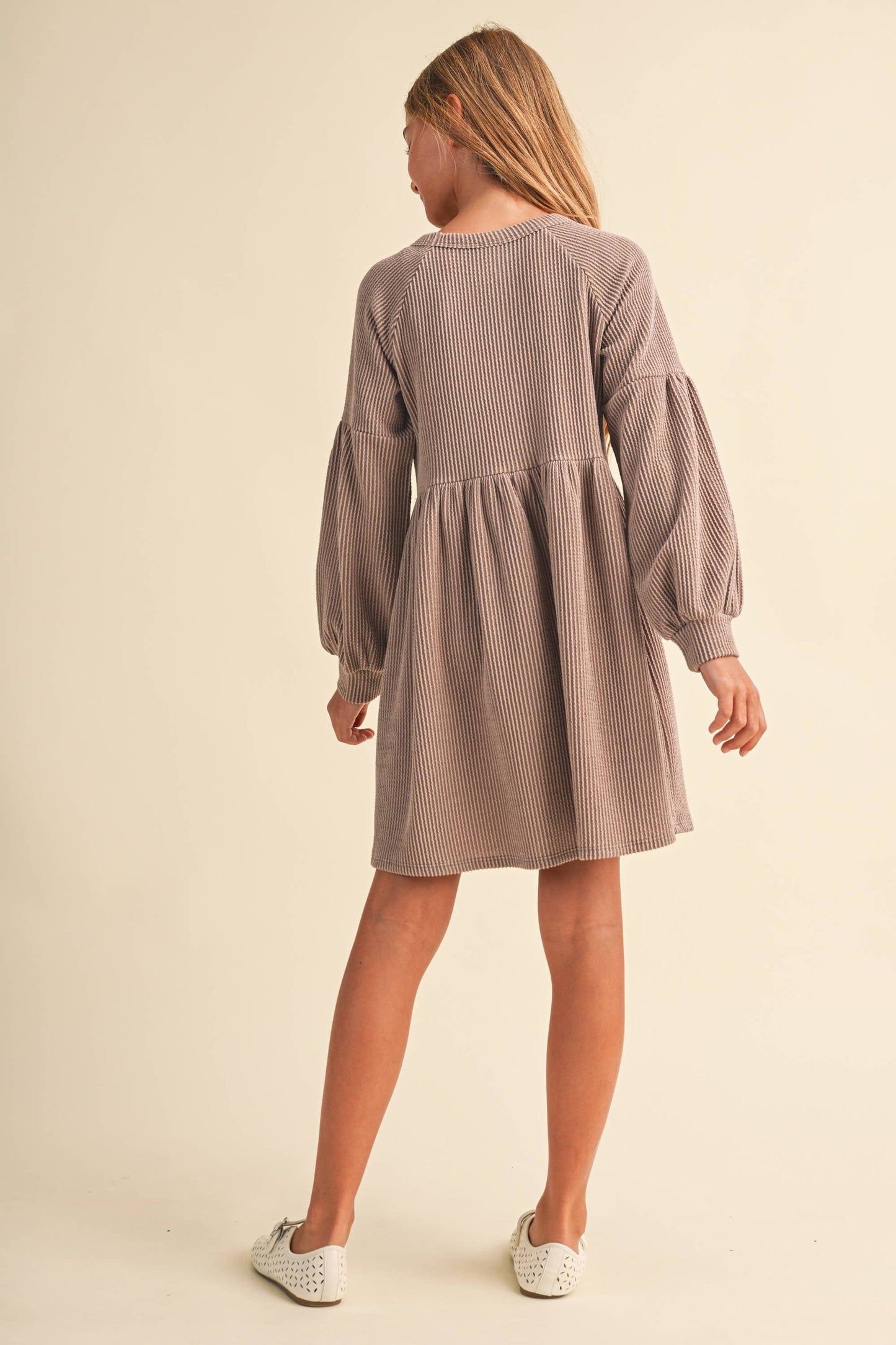 TWEEN KIDS GIRLS BABYDOLL KNIT DRESS (7-14)