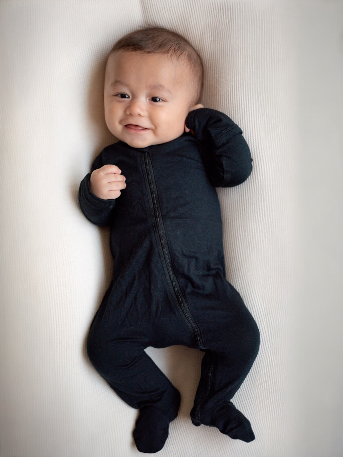 2-Way Zip Footie, Black