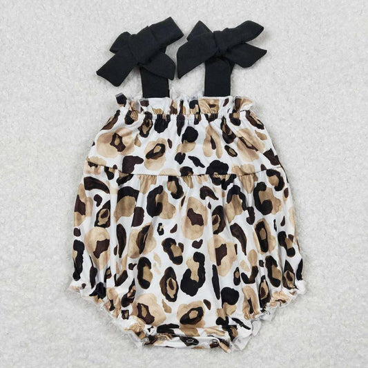 Baby Infant Girls Leopard Gold Straps Rompers