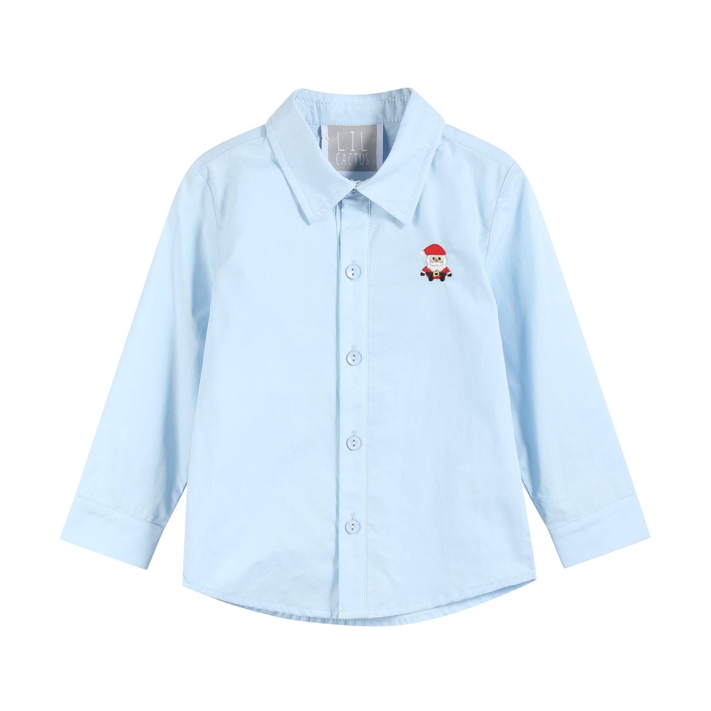 Light Blue Santa Dress Shirt