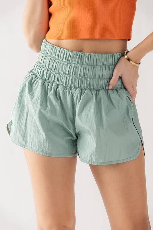 Elastic Quilted Waistband Active Short Pants