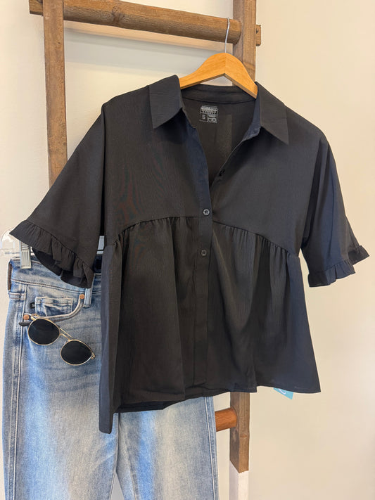 Black baby doll shirt