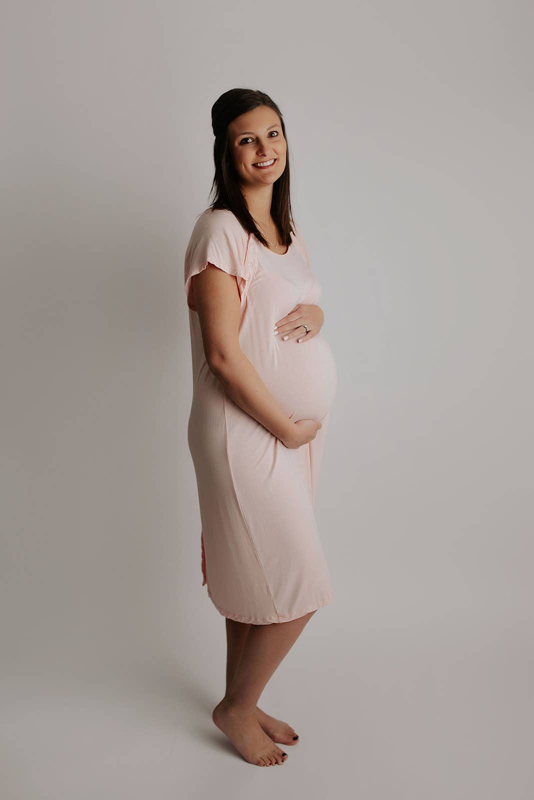 Heavenly Pink Mommy Labor and Delivery/ Nursing Gown