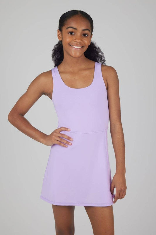 Girls Athletic Active Tennis Dress with Inner Shorts