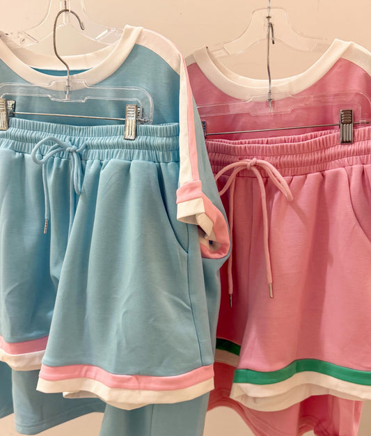 Light pink set w green trim