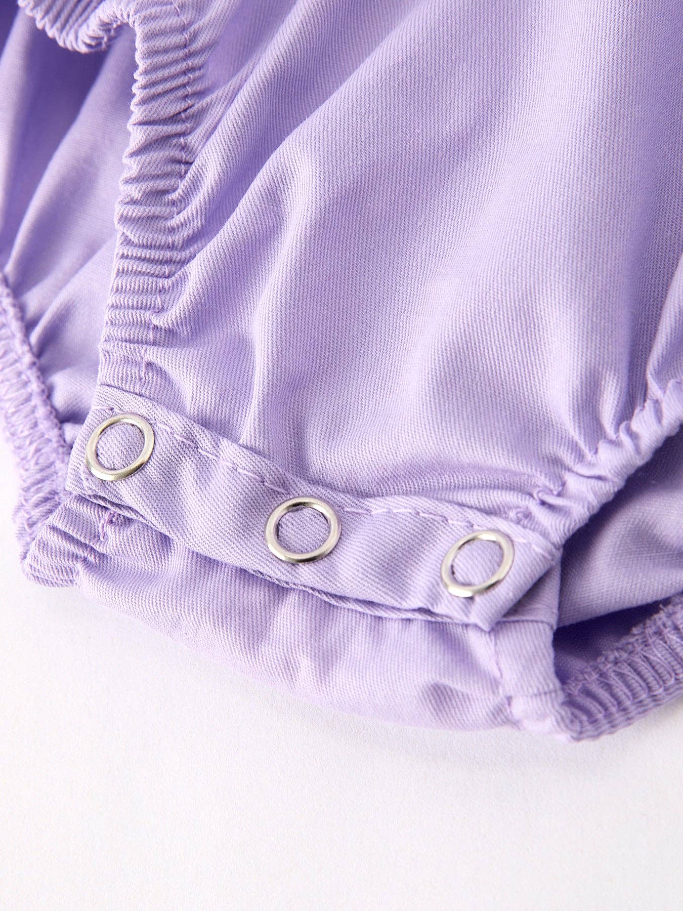 Girls Butterfly Smocking Embroidered Purple Romper