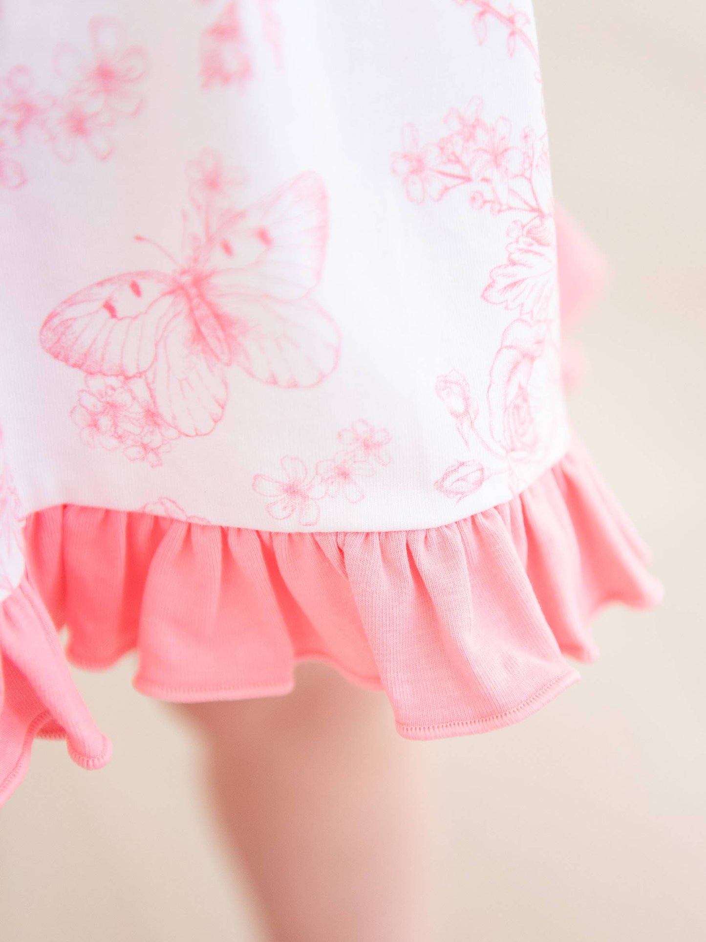 Baby Girls Bubblegum Pink Butterfly Garden Toile Knit Swing Top & Bloomer Set