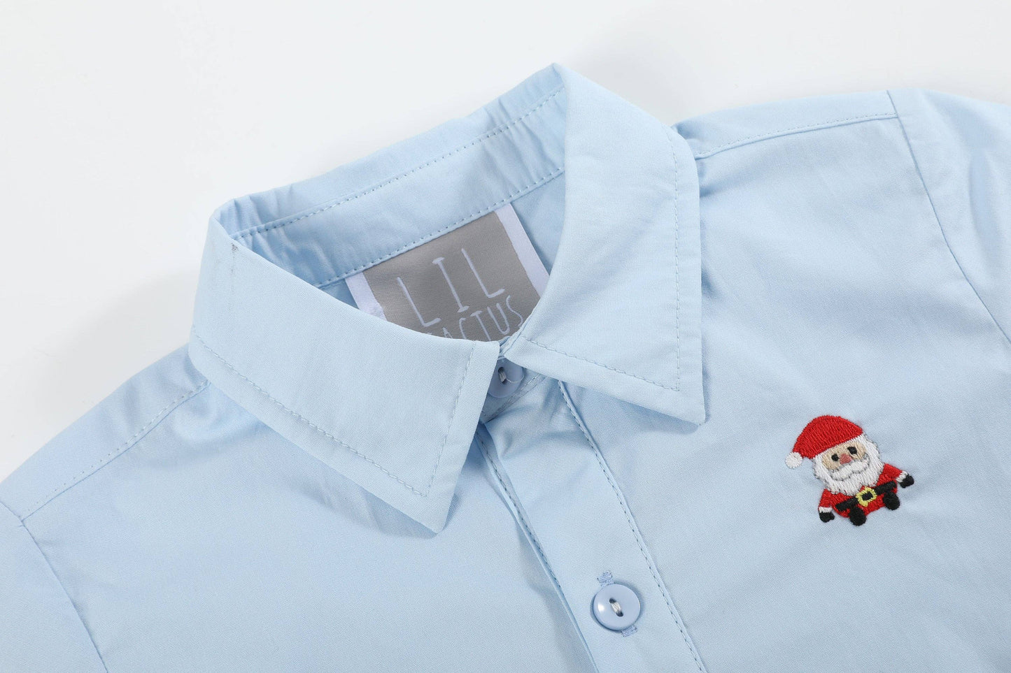 Light Blue Santa Dress Shirt