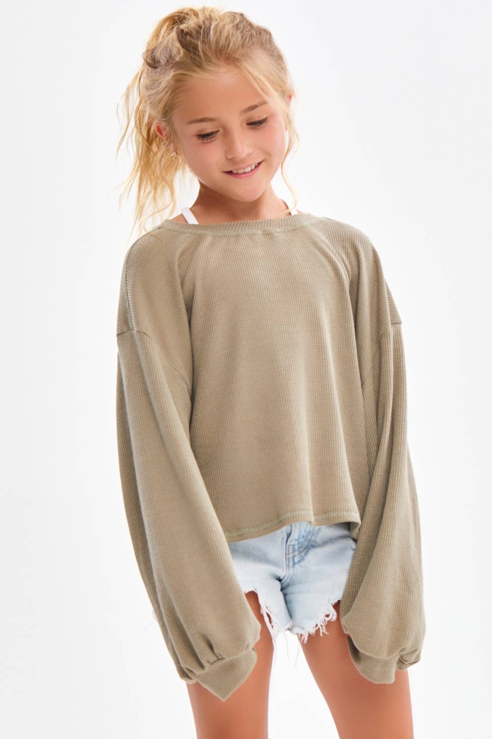 Open Back Thermal Knit Top