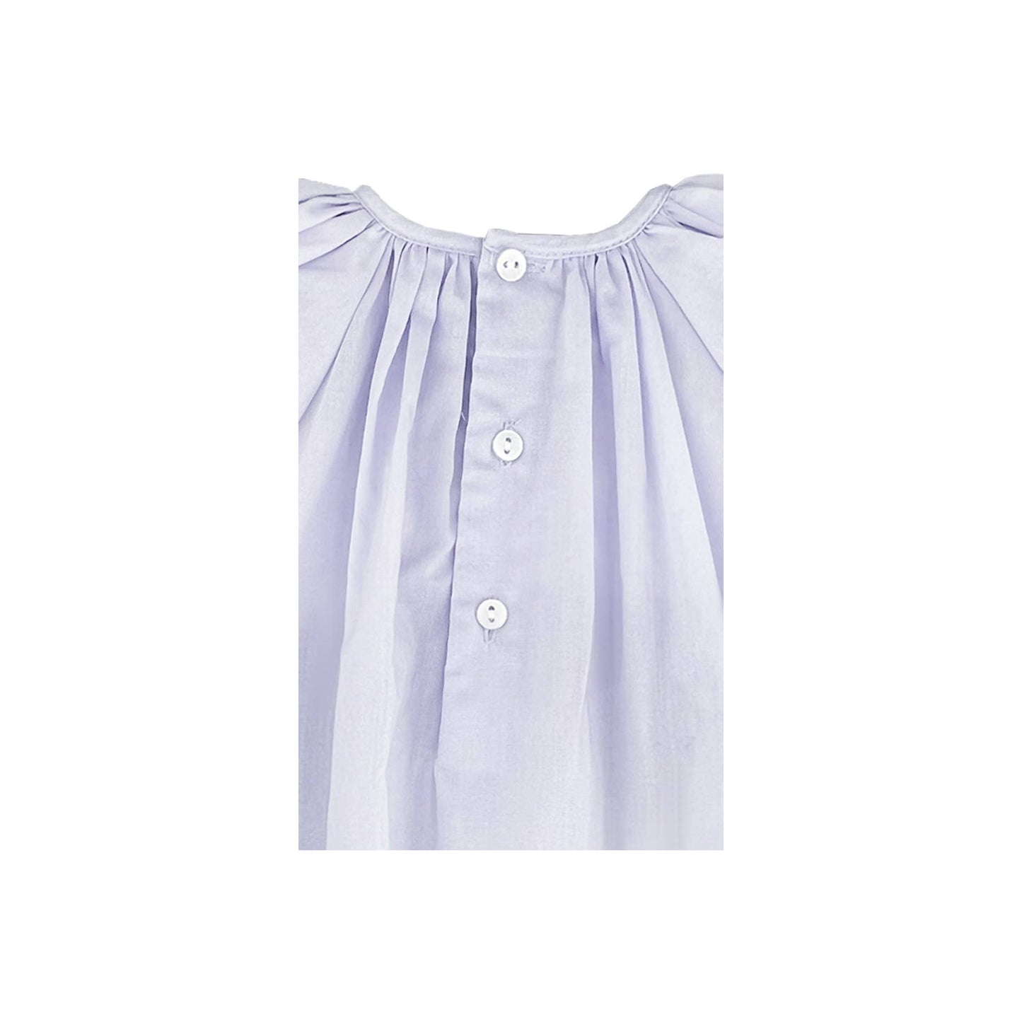 Daygown with Raglan Sleeves and Embroidered Hem: Lavender / Newborn