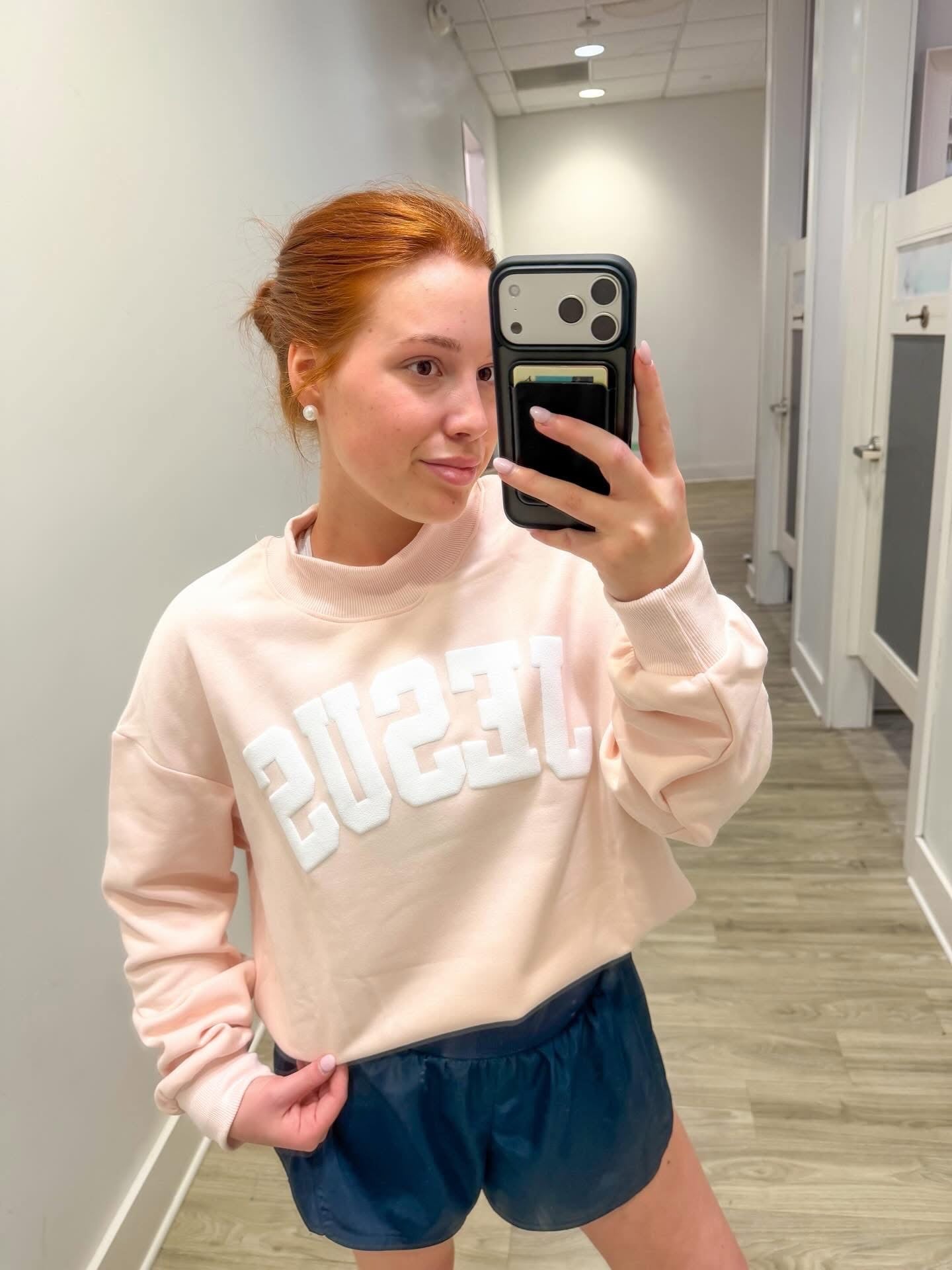 Pink Jesus sweatshirt