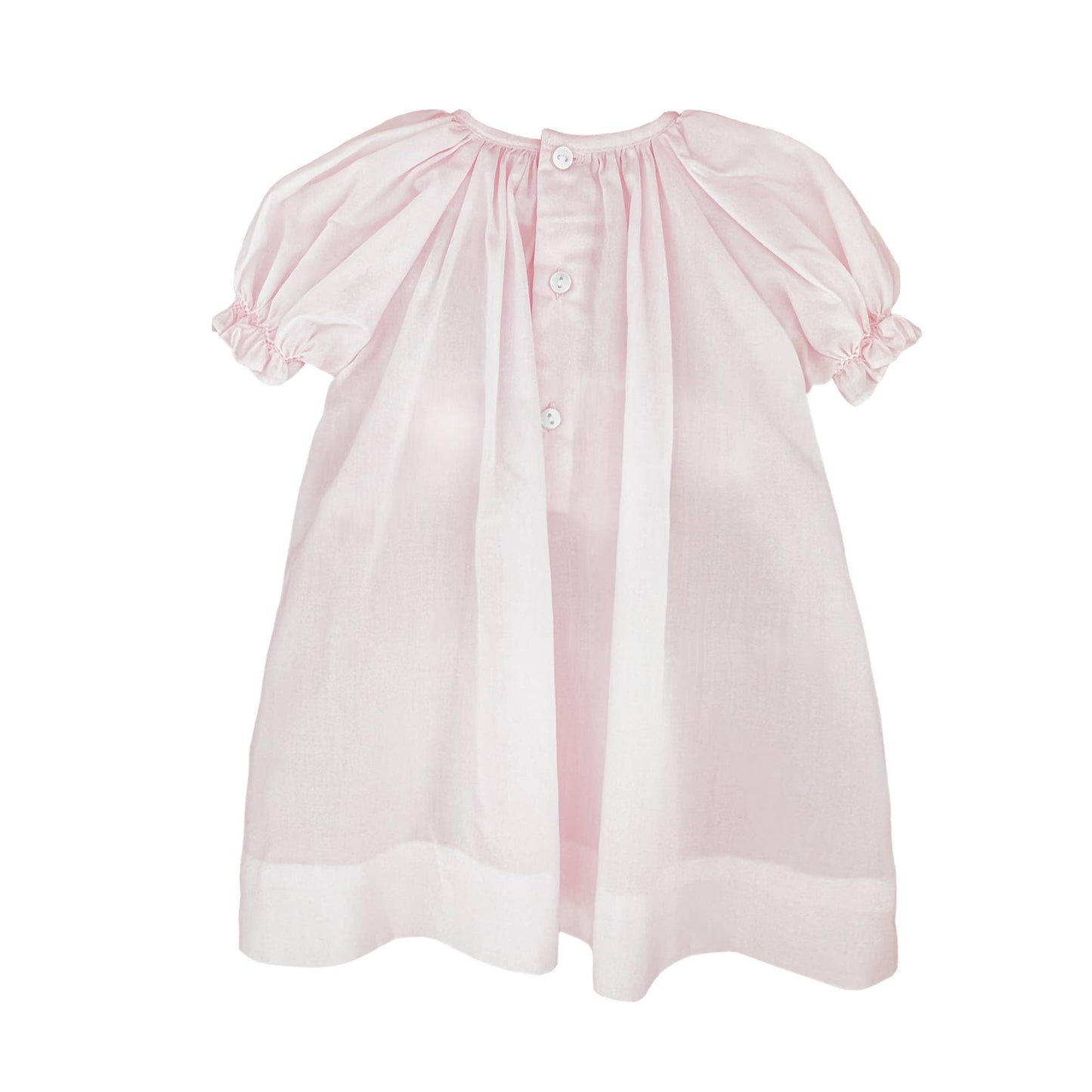 Daygown with Raglan Sleeves and Embroidered Hem: Lavender / Newborn