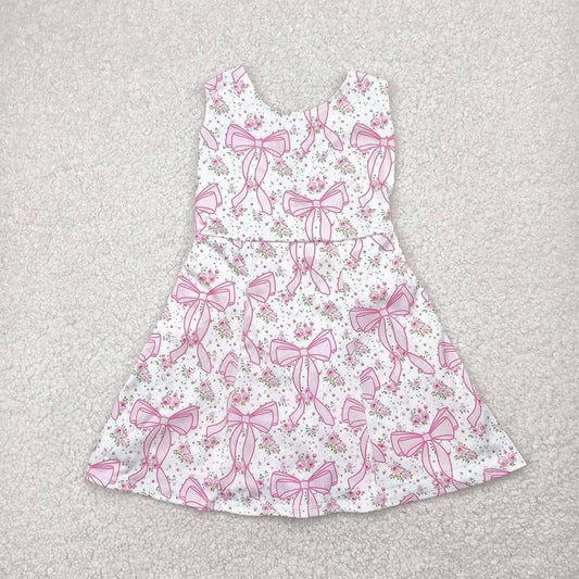 Baby Girls Pink Bows Yoga Skort Knee Length Dresses