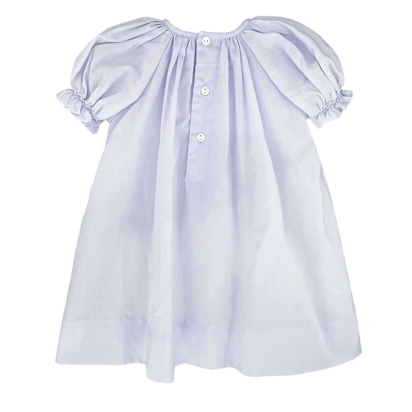Daygown with Raglan Sleeves and Embroidered Hem: Lavender / Preemie