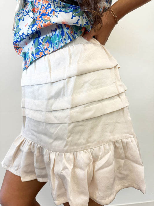 Beige Ruffle Skirt