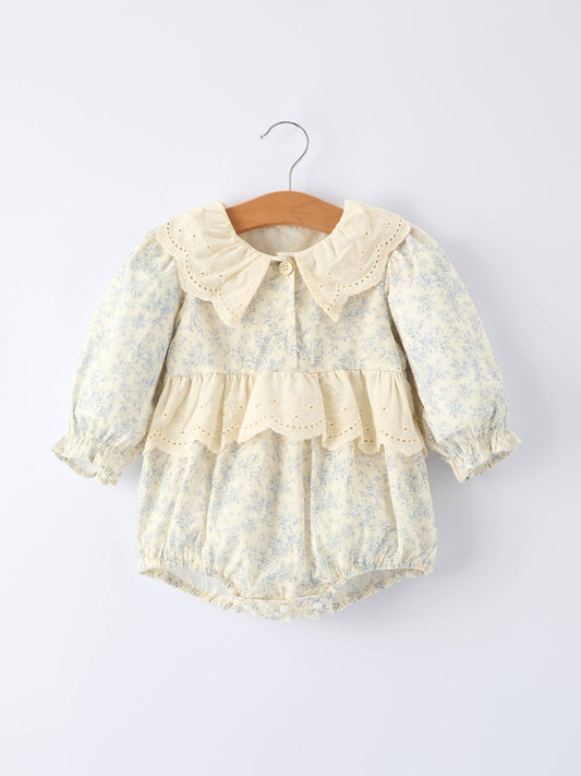 Baby Girl Romper – Vintage Floral Lace Outfit