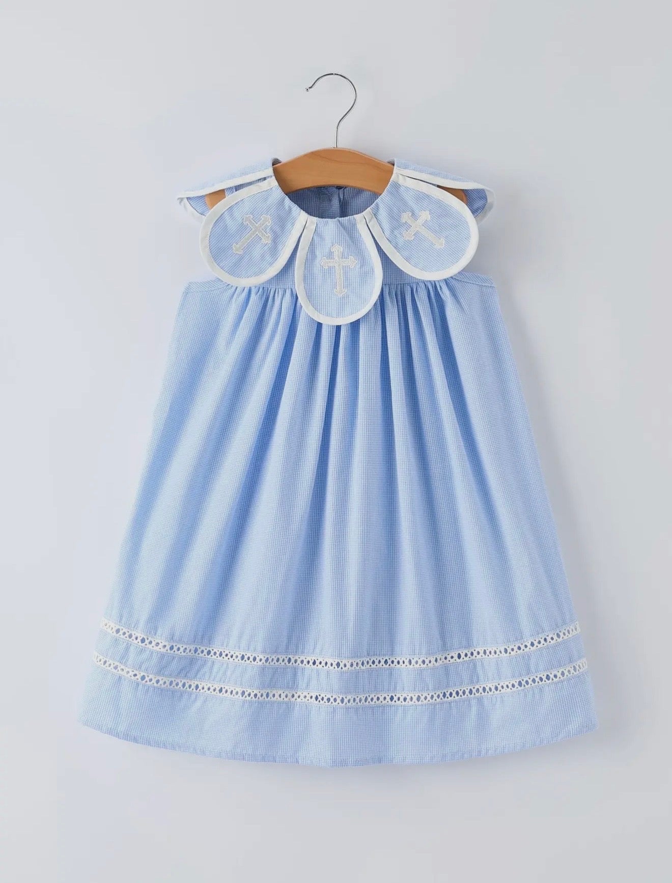 Blue petal Peter Pan girls dress