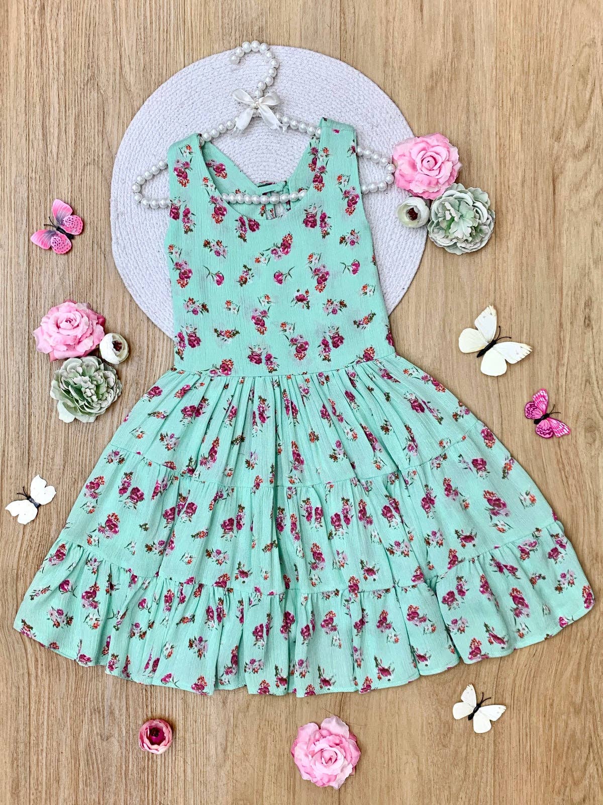 Boho Mint Floral Casual Spring Dress