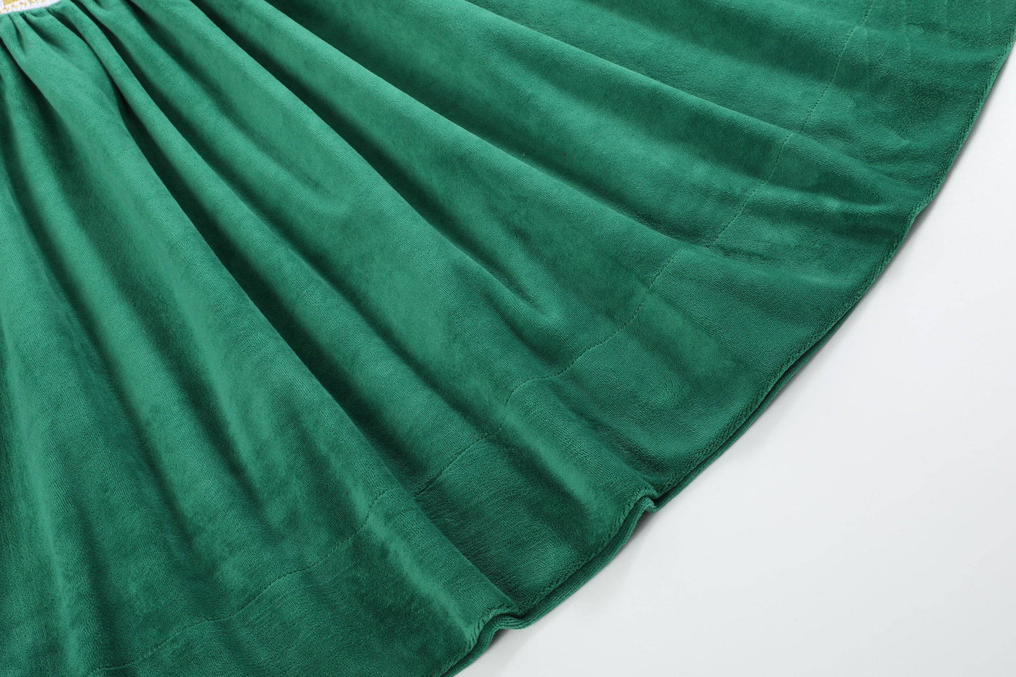 Green Velvet Nativity Smocked Dress